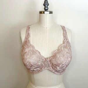 Bali 40D Lace Desire Unlined Full Coverage Underwire Bra Light Pink Blush 3373